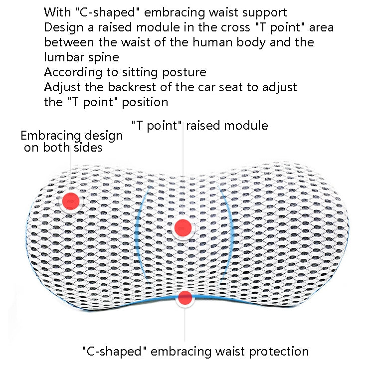 Car Supplies Lumbar Support Memory Foam Car Backrest Lumbar Cushion Seat Cushion Lumbar Pillow, Colour: Green+Light Gray - Seat Accessories by buy2fix | Online Shopping UK | buy2fix