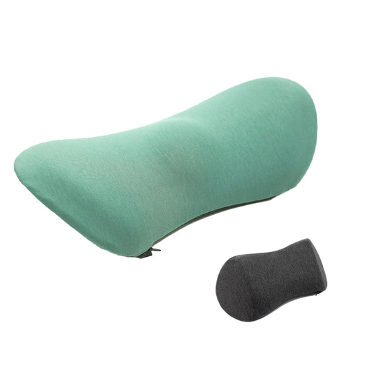 Car Supplies Lumbar Support Memory Foam Car Backrest Lumbar Cushion Seat Cushion Lumbar Pillow, Colour: Matcha Green+Dark Gray by buy2fix