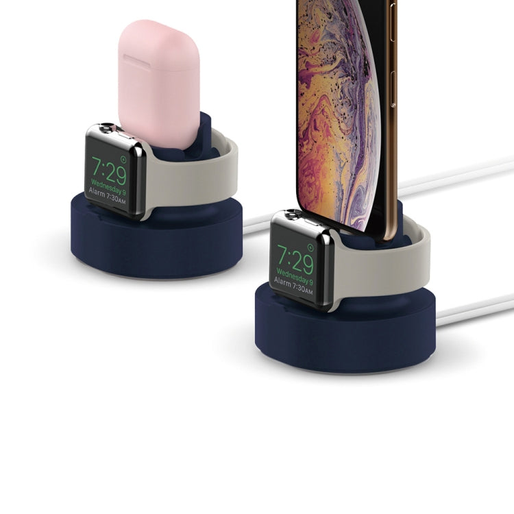 2 In 1 Smart Watch Charging Bracket Desktop Silicone Watch Charging Stand For Apple Watch(Grey) by buy2fix