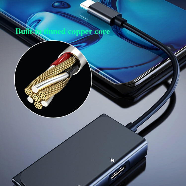 3 in 1 USB-C / Type-C Male to 3.5mm + PD 60W Female Charging & Digital Audio Adapter(Black) - Audio Adapter by buy2fix | Online Shopping UK | buy2fix