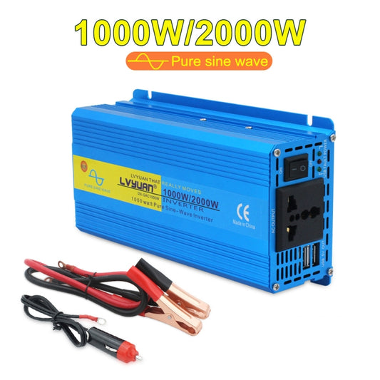 LVYUAN 2000W Car Home Pure Sine Wave Solar Inverter, Specification: 12V To 220V EU Plug by buy2fix