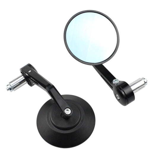 Motorcycle Electric Vehicle Modified Accessories Retro Circular CNC Hand Mirror Rear View Mirror(Black) by buy2fix