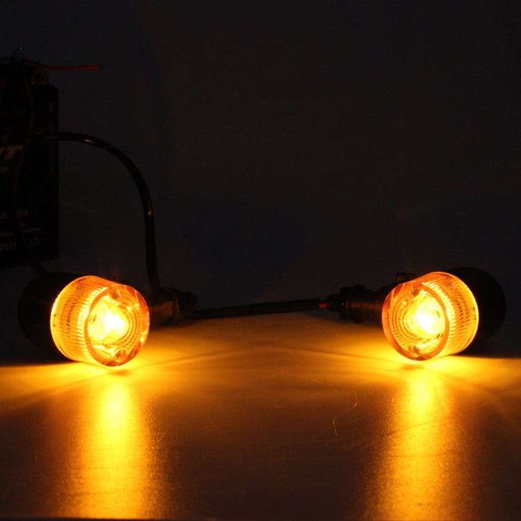 2 PCS Motorcycle Modified Steering Lamp Retro Metal Iron Shell Turning Light(Yellow Shell) - Turn Signal by buy2fix | Online Shopping UK | buy2fix