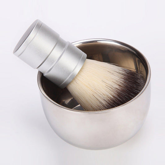 Stainless Steel Animal Hair Beard Brush Manual Stirring And Foaming Shaving Tool, Specification: Bowl + Brush by buy2fix