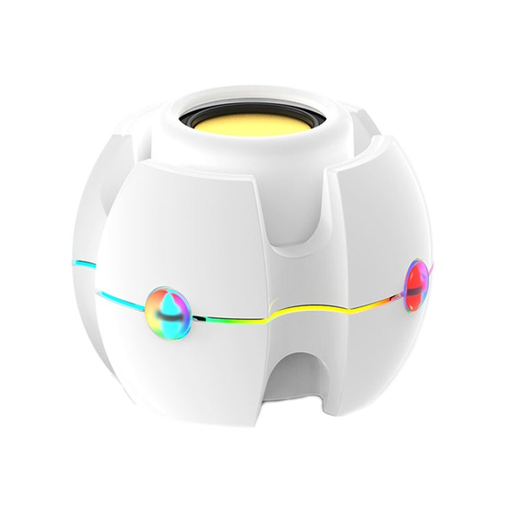 RGB Light Effect Gyro Shape Wireless Bluetooth Audio(White) - Mini Speaker by buy2fix | Online Shopping UK | buy2fix