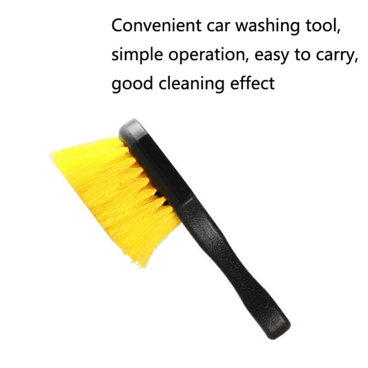 Automobile Tires Multifunctional Short-Handled Cleaning Long-Bristle Brush(Yellow) by buy2fix