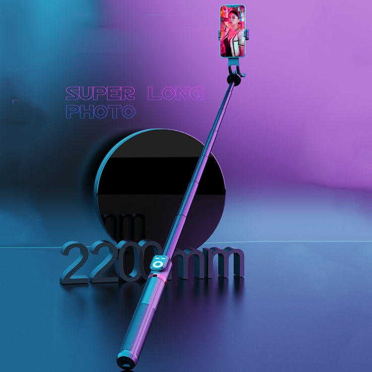 360-Degree Rotating Foldable Bluetooth Selfie Sticks Live Stand, Spec: P220 TK (Double Clip) by buy2fix