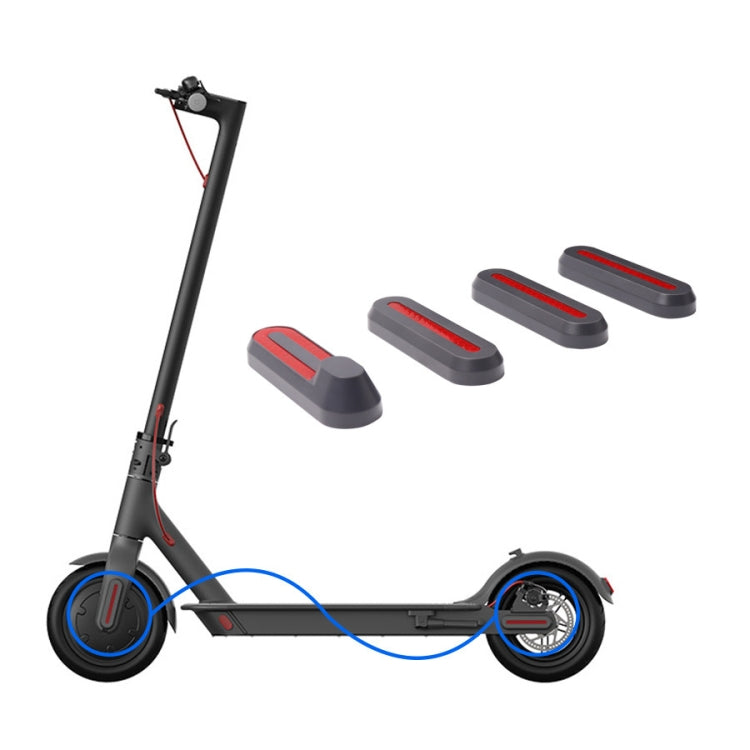 1 Set Electric Scooter Wheel Four-way Side Decorative Cover With Reflective Strips For Xiaomi Mijia 1S / Pro(Black) - Accessories & Parts by buy2fix | Online Shopping UK | buy2fix