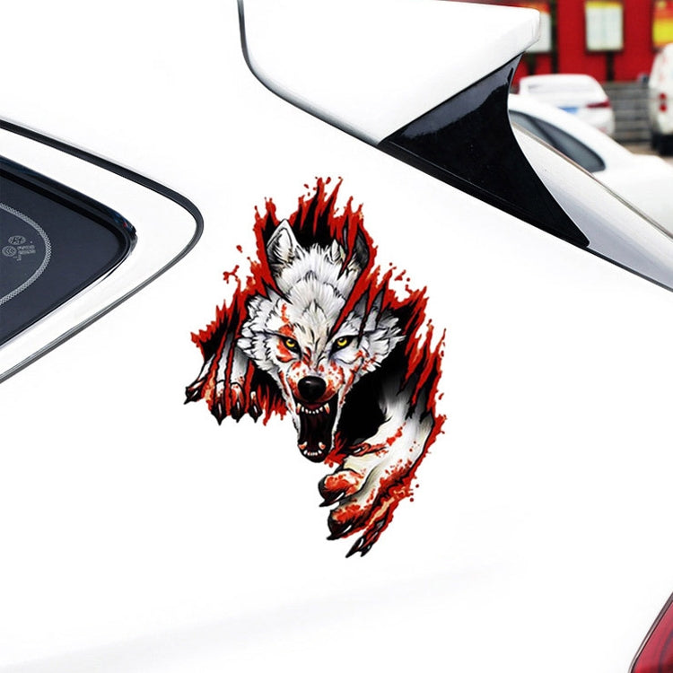 3D Realistic Wolf Head Hood Door Car Body Decoration Stickers Scratches Cover Waterproof Car Stickers(Wolf Head Left) - 3D Creative Stickers by buy2fix | Online Shopping UK | buy2fix