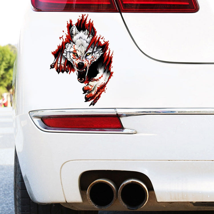 3D Realistic Wolf Head Hood Door Car Body Decoration Stickers Scratches Cover Waterproof Car Stickers(Wolf Head Right) - 3D Creative Stickers by buy2fix | Online Shopping UK | buy2fix
