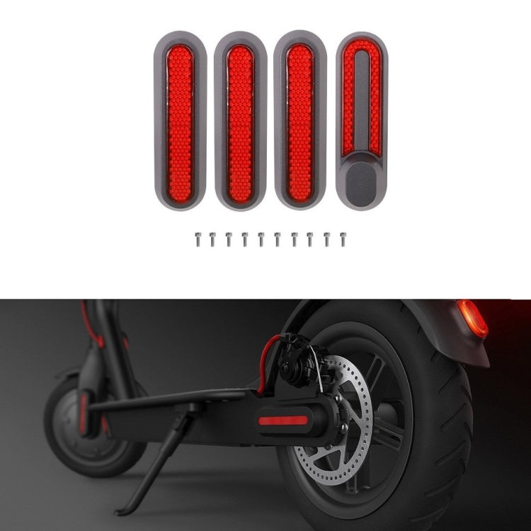 Electric Scooter Wheel Four-way Side Decorative Cover With Reflective Strips & Screws For Xiaomi Mijia 1S / Pro 2(Red) - Accessories & Parts by buy2fix | Online Shopping UK | buy2fix
