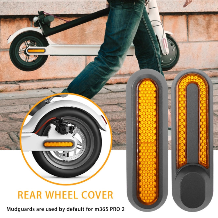 Electric Scooter Wheel Four-way Side Decorative Cover With Reflective Strips & Screws For Xiaomi Mijia 1S / Pro 2(Yellow) - Accessories & Parts by buy2fix | Online Shopping UK | buy2fix