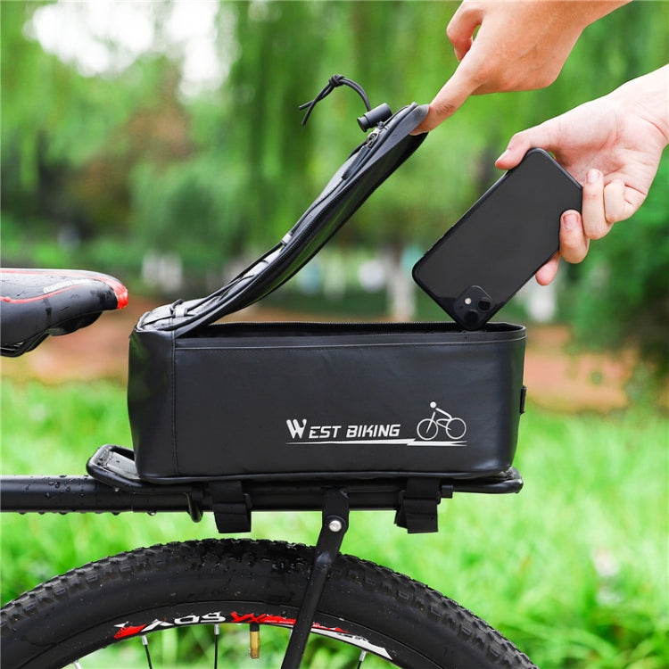 WEST BIKING Electric Bike Back Seat Driving Bag Mountain Bike Riding Waterproof Storage Bag(Black) by WEST BIKING
