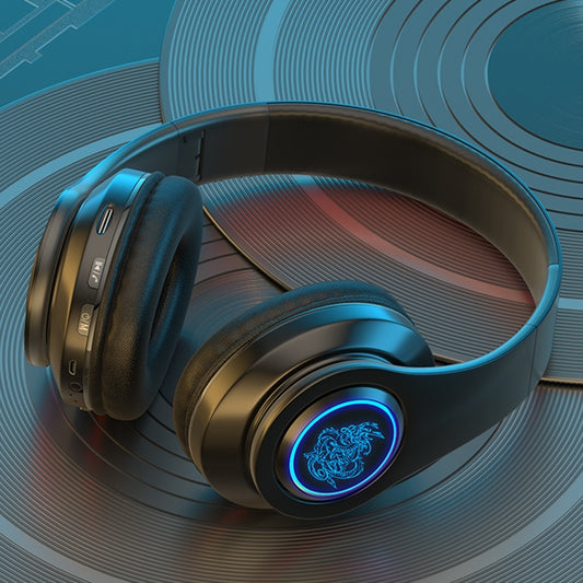 B39 Wireless Bluetooth Headset Subwoofer With Breathing Light Support TF Card(Black) by buy2fix