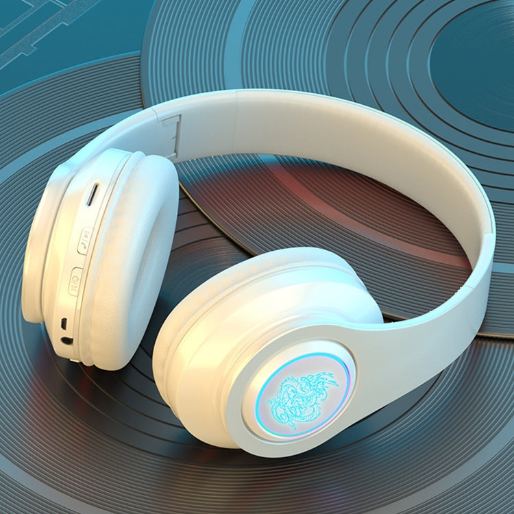 B39 Wireless Bluetooth Headset Subwoofer With Breathing Light Support TF Card(White) - Headset & Headphone by buy2fix | Online Shopping UK | buy2fix