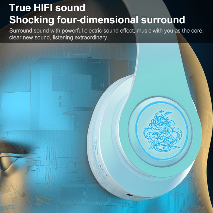 B39 Wireless Bluetooth Headset Subwoofer With Breathing Light Support TF Card(White) - Headset & Headphone by buy2fix | Online Shopping UK | buy2fix