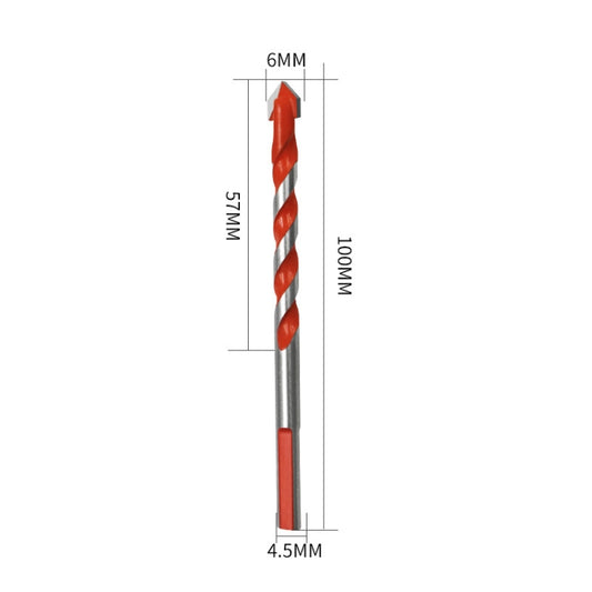 Ceramic Triangle Handle Metal Flashlight Drill Bit, Size: 6mm - Drill & Drill Bits by buy2fix | Online Shopping UK | buy2fix