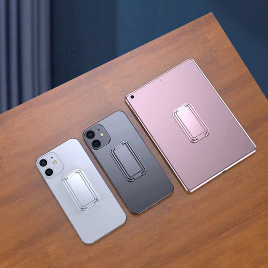 Square Folding Metal Holder Rotating Back Stick Desktop Phone Ring Holder(Space Silver) by buy2fix