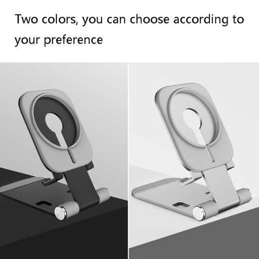 Magsafe Wireless Charging Stand Aluminum Alloy Folding Desktop Live Bracket(Dark Gray) by buy2fix