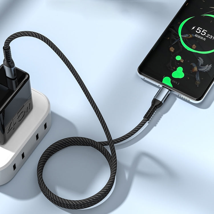 1m 100W PD Fast Charge Type-C Male to Male Data Sync Charging Braided Cable by buy2fix