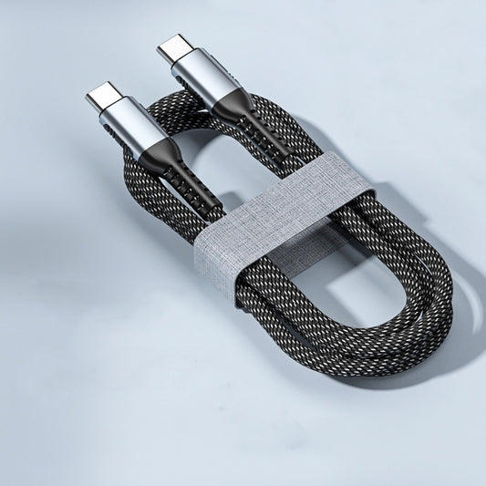 2m 100W PD Fast Charge Type-C Male to Male Data Sync Charging Braided Cable by buy2fix