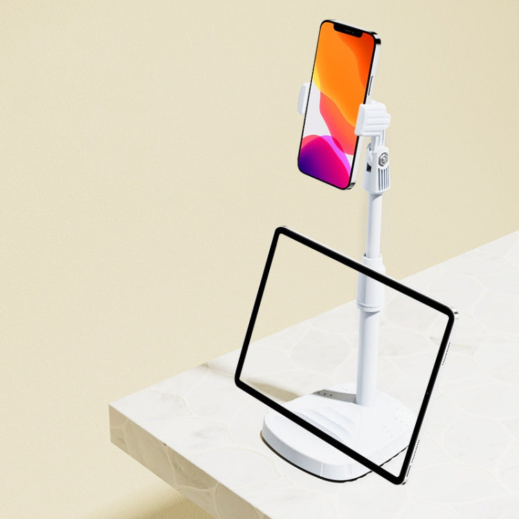 B7 Volcano Telescopic Live Bracket Tablet Phone Dual-Use Stand(Icon White) - Stand by buy2fix | Online Shopping UK | buy2fix