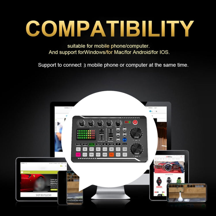 F998 Live Sound Card 16 Sound Effects Noise Reduction Mixers - Live Sound Effects Processors by buy2fix | Online Shopping UK | buy2fix