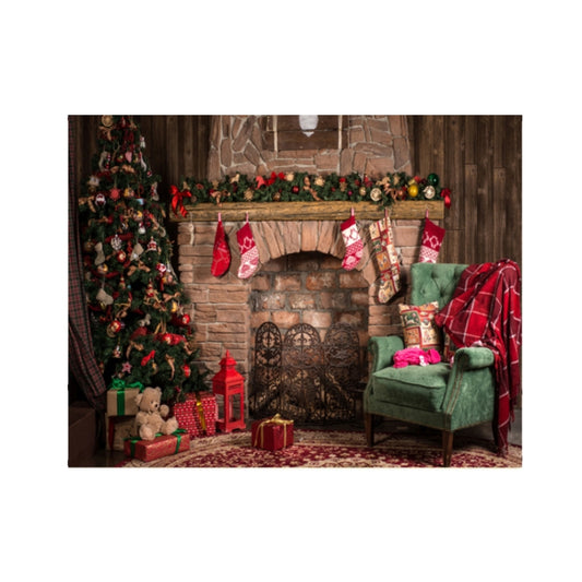 2.1m x 1.5m 3D Christmas Fireplace Studio Background Cloth by buy2fix