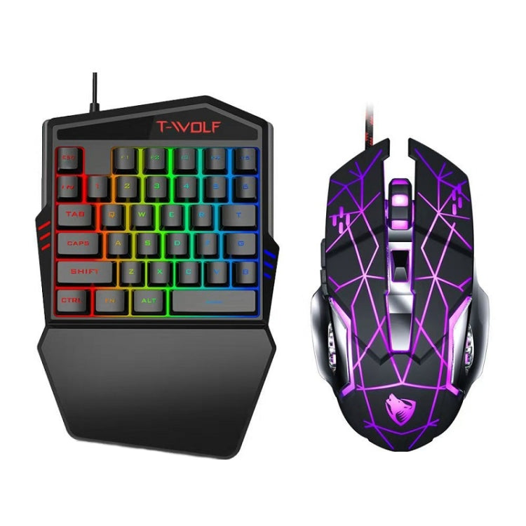 T-WOLF Mobile Gaming One-Handed Keyboard,Specification: TF-900 Set - Wired Keyboard by T-WOLF | Online Shopping UK | buy2fix