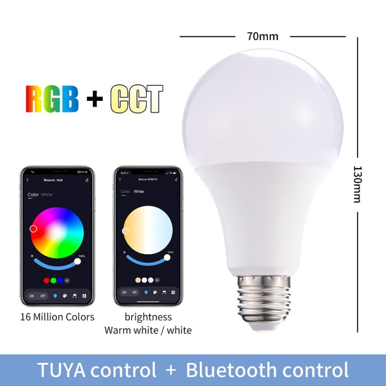 2 PCS Tuya TY-10W RGB+CCT Bluetooth Mobile Phone Control Smart LED Bulb Ball(RGB + Warm + White Light) - Smart Light Bulbs by tuya | Online Shopping UK | buy2fix