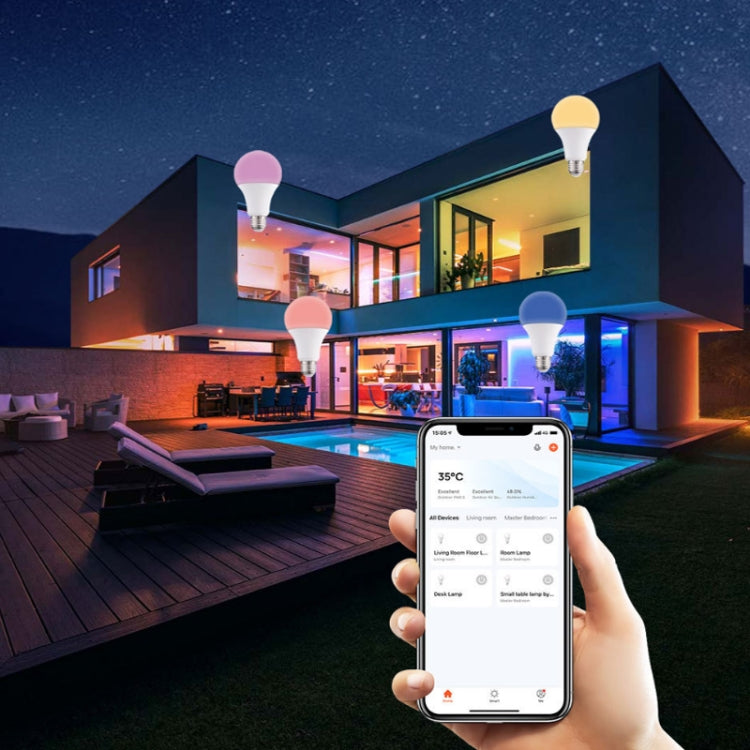 2 PCS Tuya TY-10W RGB+CCT Bluetooth Mobile Phone Control Smart LED Bulb Ball(RGB + Warm + White Light) - Smart Light Bulbs by tuya | Online Shopping UK | buy2fix