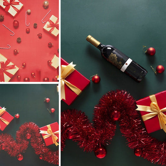 3D Stereo Double-Sided Photography Background Paper(Christmas Red) - Other by buy2fix | Online Shopping UK | buy2fix
