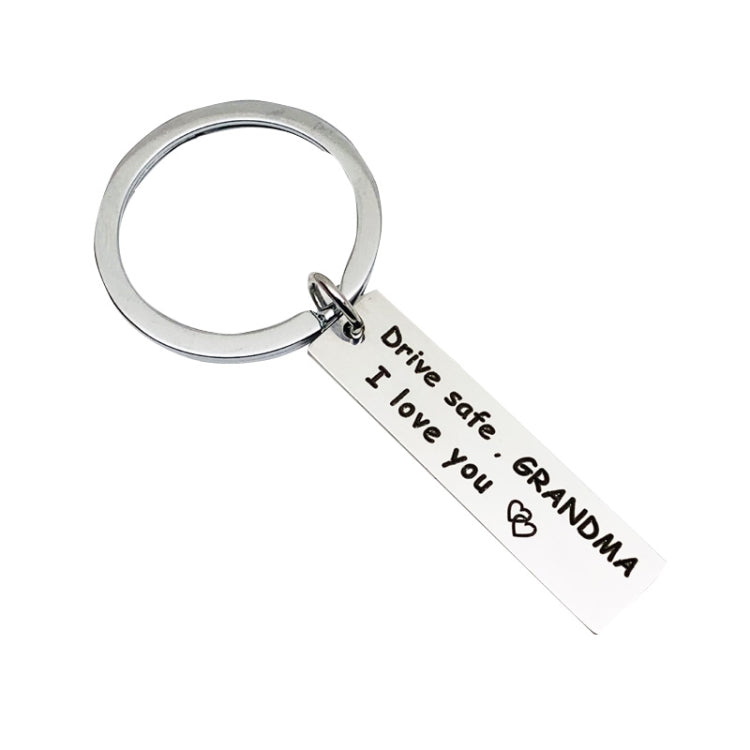 10 PCS C1010 Drive Safe Stainless Steel Tag Keychain 10x40mm(Grand Ma) - Key Rings by buy2fix | Online Shopping UK | buy2fix