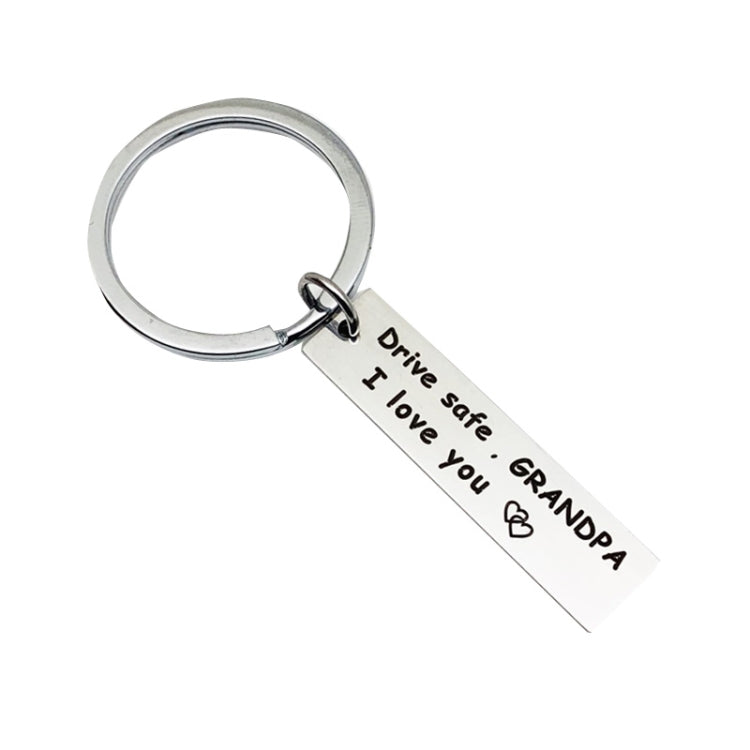 10 PCS C1010 Drive Safe Stainless Steel Tag Keychain 10x40mm(Grand Pa) - Key Rings by buy2fix | Online Shopping UK | buy2fix