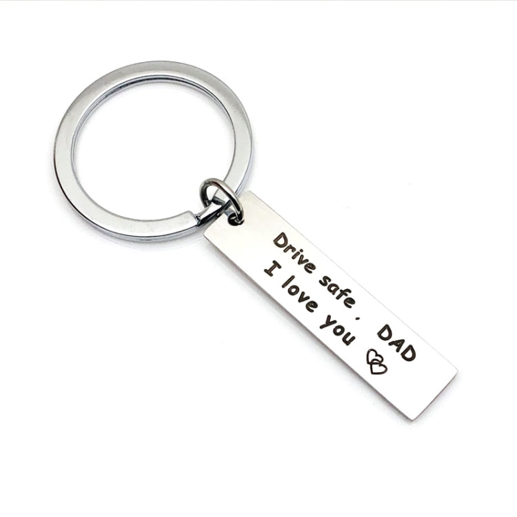 10 PCS C1010 Drive Safe Stainless Steel Tag Keychain 10x40mm(DAD) - Key Rings by buy2fix | Online Shopping UK | buy2fix