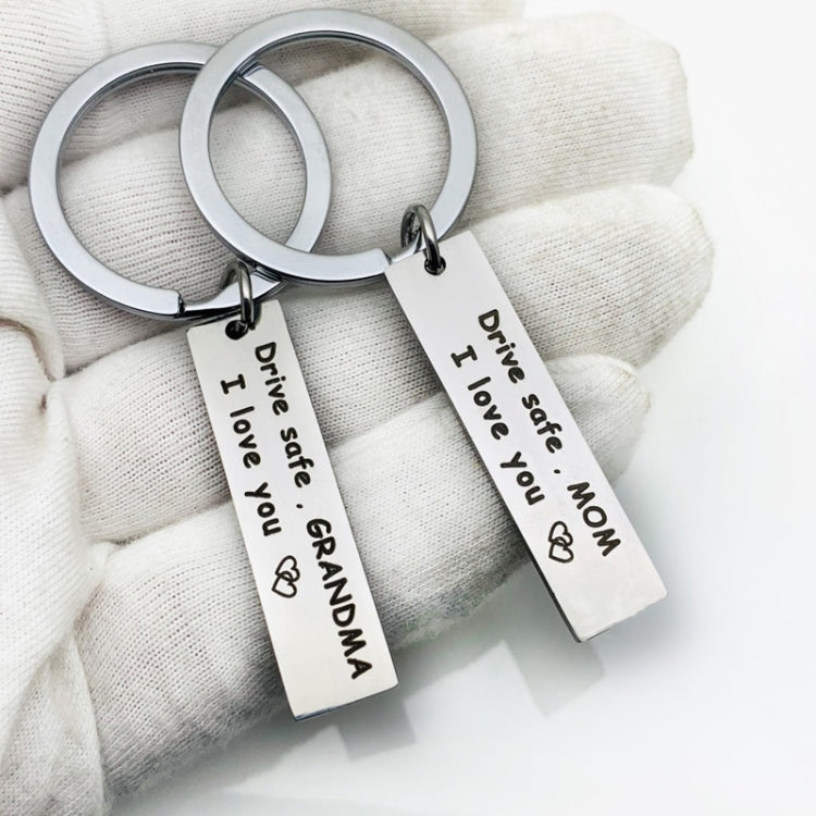 10 PCS C1010 Drive Safe Stainless Steel Tag Keychain 10x40mm(DAD) - Key Rings by buy2fix | Online Shopping UK | buy2fix