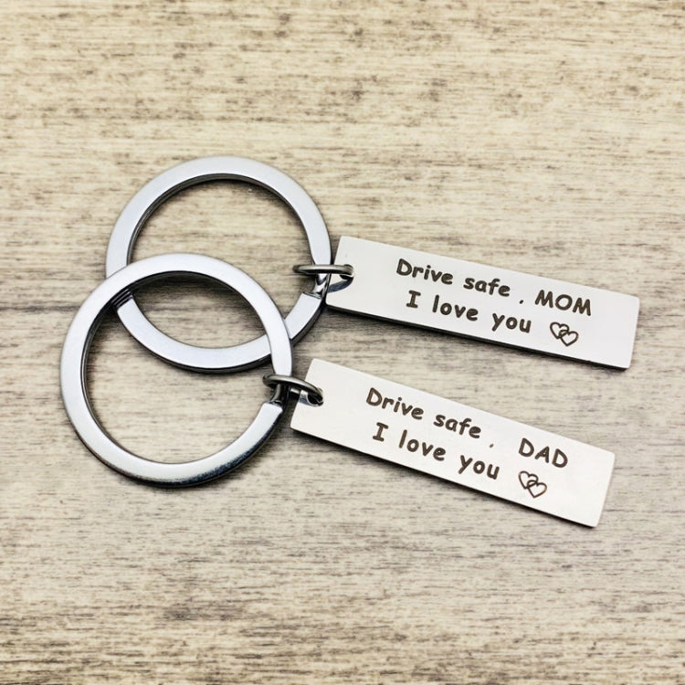 10 PCS C1010 Drive Safe Stainless Steel Tag Keychain 10x40mm(DAD) - Key Rings by buy2fix | Online Shopping UK | buy2fix