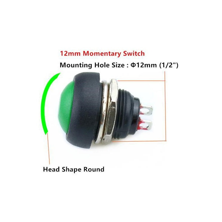 10 PCS Small Waterproof Self-Reset Button Switch(Black) - Switch by buy2fix | Online Shopping UK | buy2fix