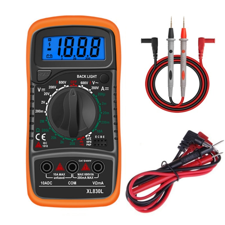 ANENG XL830L Multi-Function Digital Display High-Precision Digital Multimeter, Specification: Standard+10A Extra Tip Pen(Orange) - Digital Multimeter by ANENG | Online Shopping UK | buy2fix