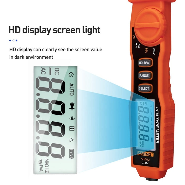 ANENG A3002 Multi-Function Pen-Type High-Precision Smart Multimeter(Orange) - Digital Multimeter by ANENG | Online Shopping UK | buy2fix