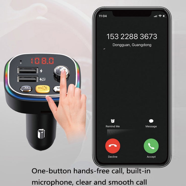 C20 USB Car Bluetooth MP3 Music Player With Colorful Lights by buy2fix