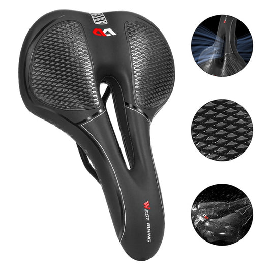 WEST BIKING Bicycle Riding Comfortable Silicone Saddle, Style: Fish Scale (Sponge) by WEST BIKING