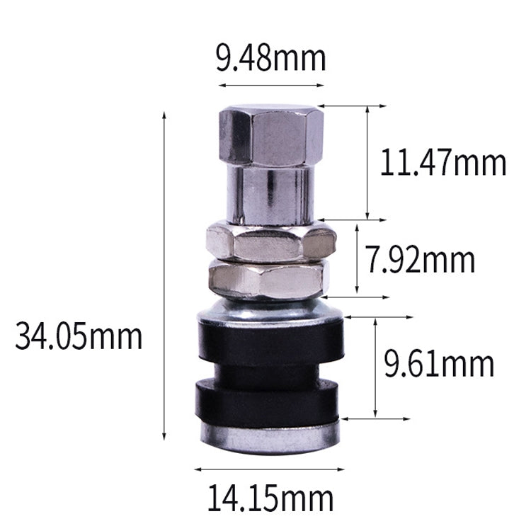 20 PCS Motorcycle Tubeless Tire Valve Stainless Steel Straight Mouth(TR161) - Replacement Parts by buy2fix | Online Shopping UK | buy2fix