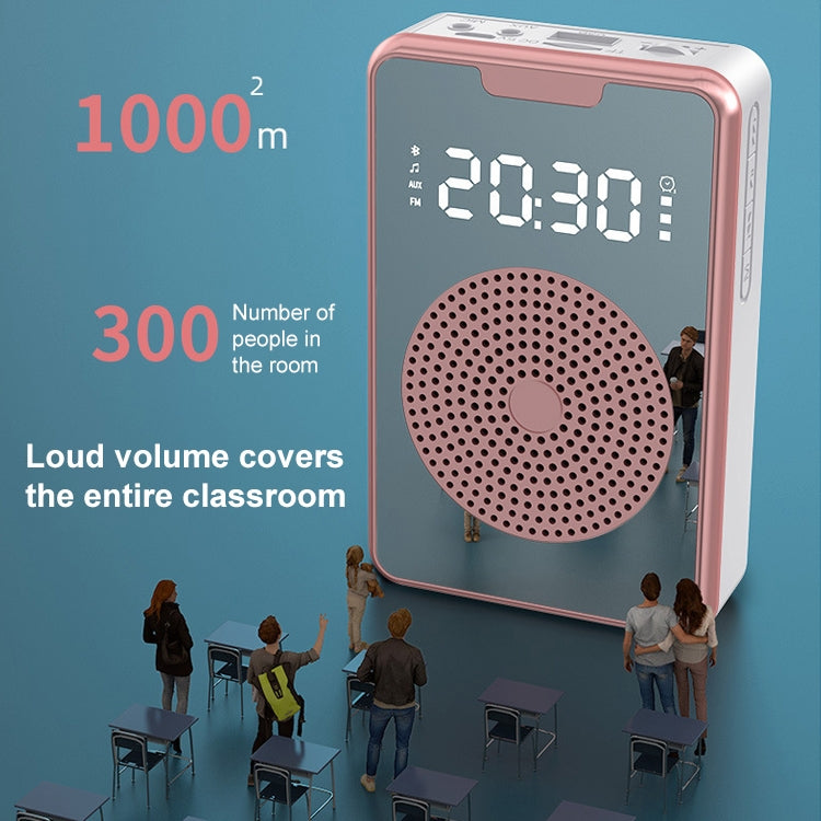 ZXL-H3 Portable Teaching Microphone Amplifier with Time Display, Spec: Wired Version (White) - Loudspeaker by buy2fix | Online Shopping UK | buy2fix