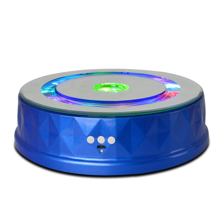 LED Light Electric Rotating Turntable Display Stand Video Shooting Props Turntable(Blue) - by buy2fix | Online Shopping UK | buy2fix