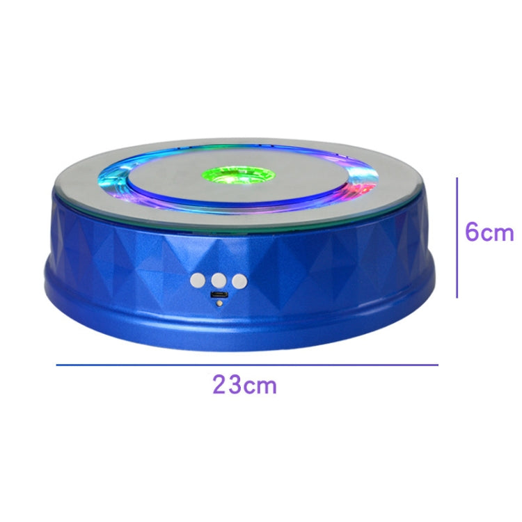 LED Light Electric Rotating Turntable Display Stand Video Shooting Props Turntable(Blue) - by buy2fix | Online Shopping UK | buy2fix