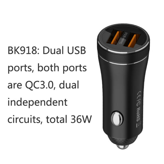 QIAKEY BK918 Dual Ports Fast Charge Car Charger by QIAKEY