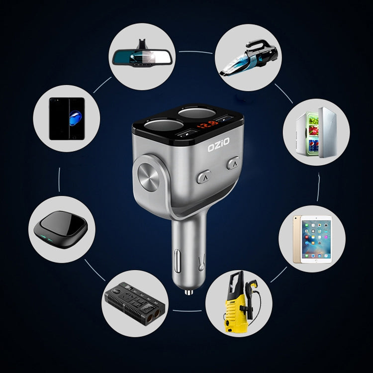 Ozio Car Charger Cigarette Lighter With USB Plug Car Charger, Model: Y34Q 5.3A Black - Cigar Socket by buy2fix | Online Shopping UK | buy2fix