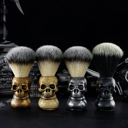 Skull Cleansing Shaving and Foaming Tools, Color Classification: Beard Brush Golden by buy2fix