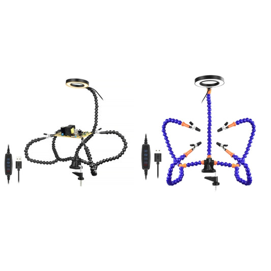 SN5BK-USB 4-Clawed Lamp Adjustable Desktop Soldering Station(Blue) by buy2fix